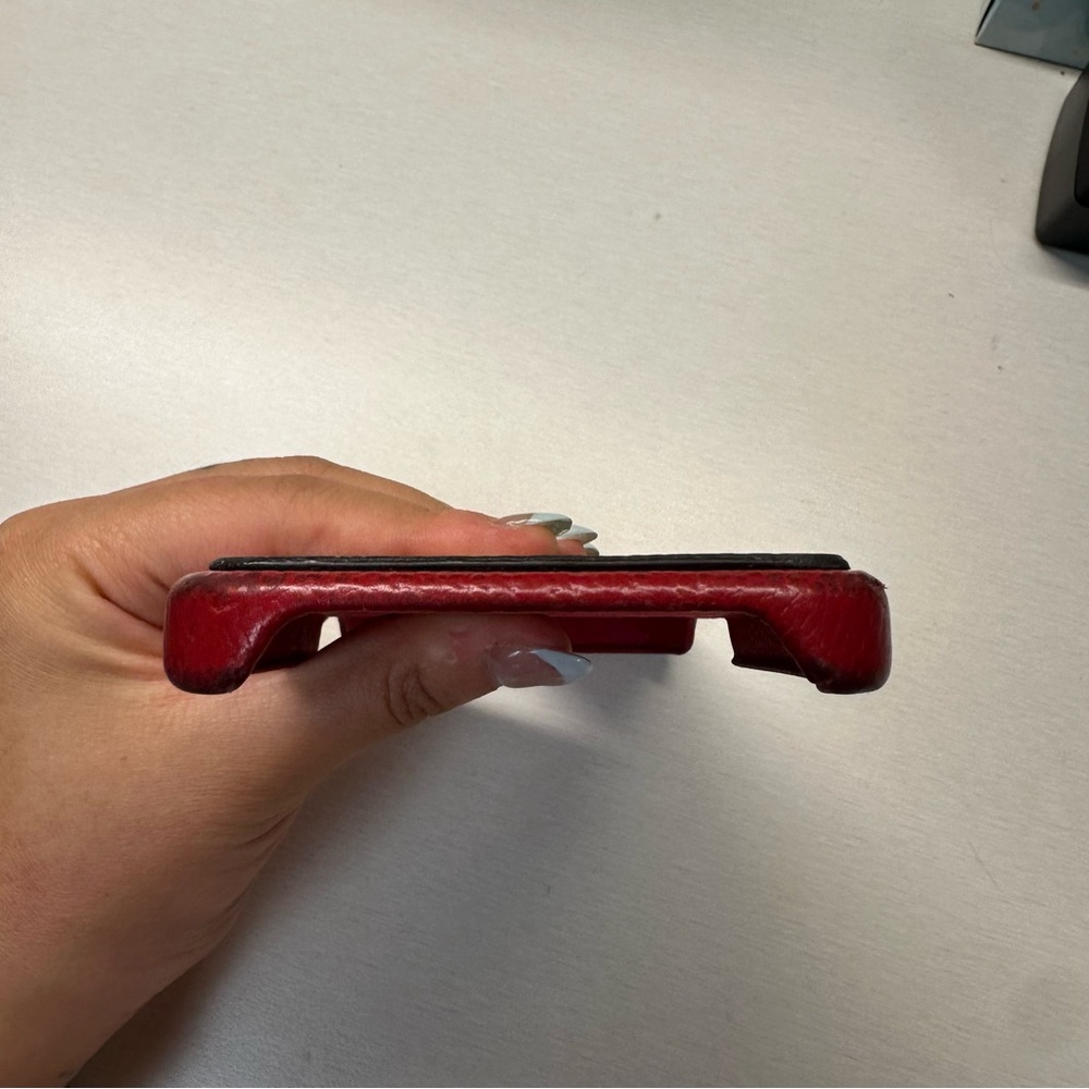 Louis Vuitton Red Leather iPhone Case with Monogram Card Pocket - Picture 10 of 11